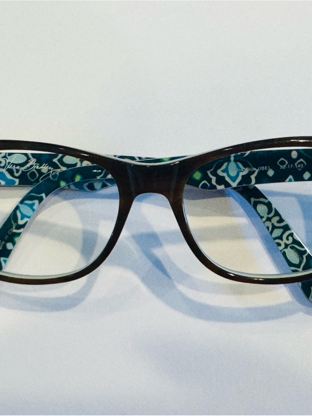 Vera Bradley Eyeglasses Womens Ink Blue DarLene Cat Eye Patterned 52-17-140